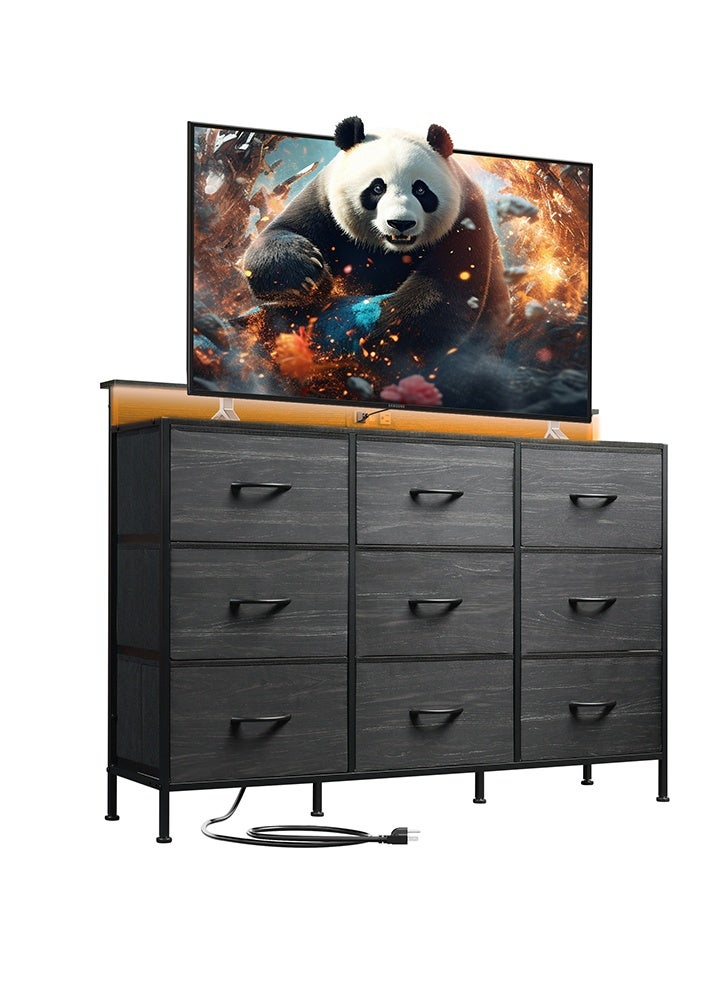 keke Nine-drawer Storage Cabinet for inside Home Room Storage Cabinet 47" inch Black Color - Image 2