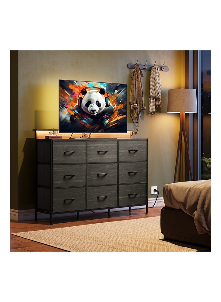 keke Nine-drawer Storage Cabinet for inside Home Room Storage Cabinet 47" inch Black Color - Image 3