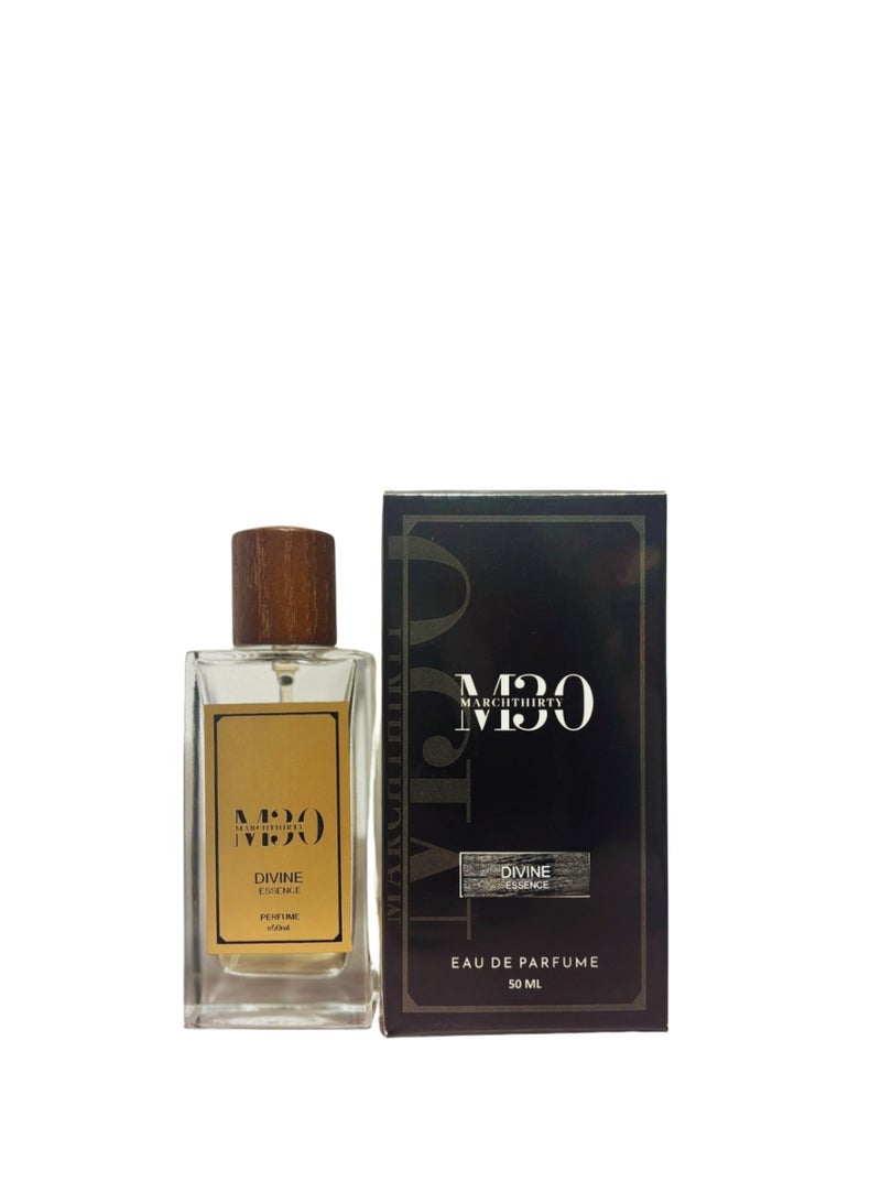 March Thirty Divine Essence by March Thirty – Unisex Eau de Parfum 50ML | Rose, Oud & Leather | Long-Lasting Arabic Fragrance - Image 1