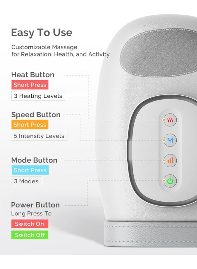 جهاز تدليك يدوي مزود بوظيفة تسخين لتخفيف آلام التهاب المفاصل في الرسغ، 3 أوضاع للتدليك، 3 مستويات للتسخين، 5 مستويات للشدة، لاسلكي، قابل لإعادة الشحن، محمول لتخفيف الألم، مناسب كهدية للرجال والنساء على حد سواء. - Image 5