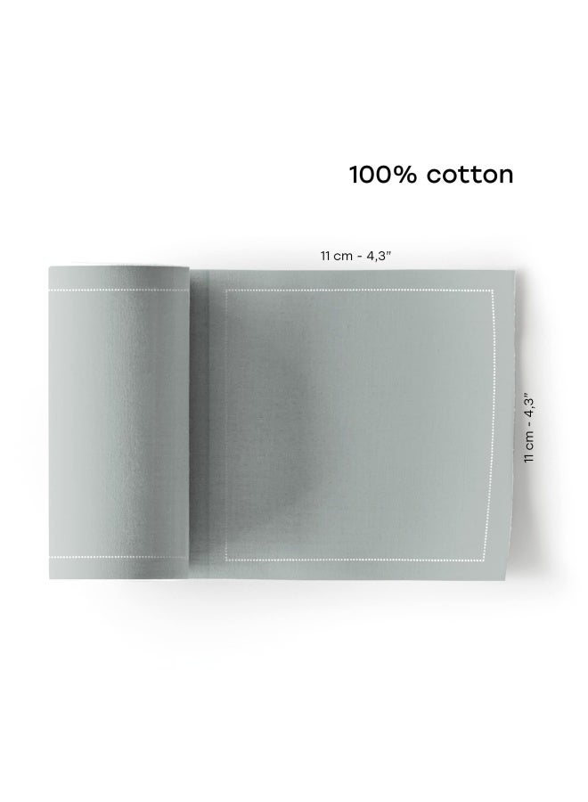 MY DRAP مناديل كوكتيل قطنية 43 × 43 بوصة 50 وحدة لكل لفة رمادي - Image 4