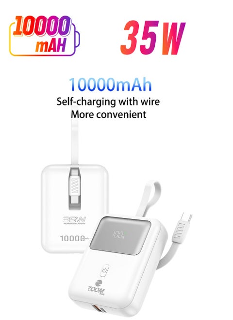 ZPC101 10000mAh 35W Ultra Fast Charging Power Bank 1 Input 1 Output External Battery Pack
