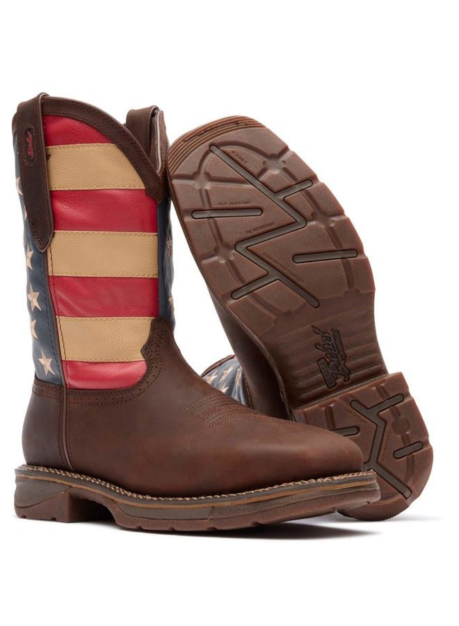 Durango Men's DB020 Western Boot, dark brown/union flag, 8 M US - Image 4