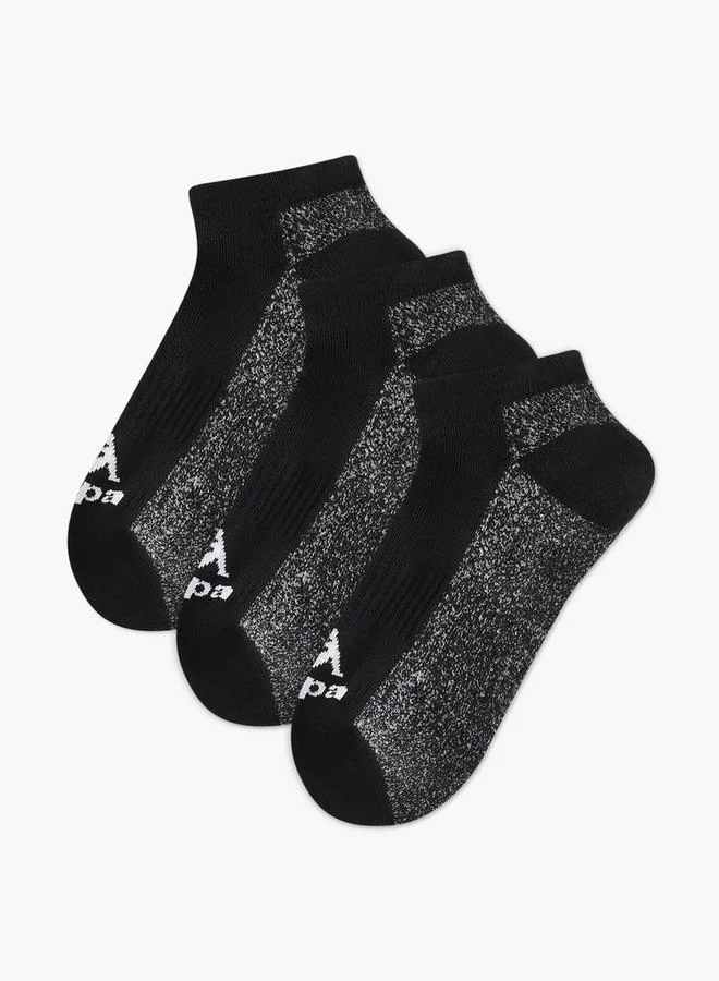 Set of 3 - Kappa Logo Print Half Terry Ankle Length Socks