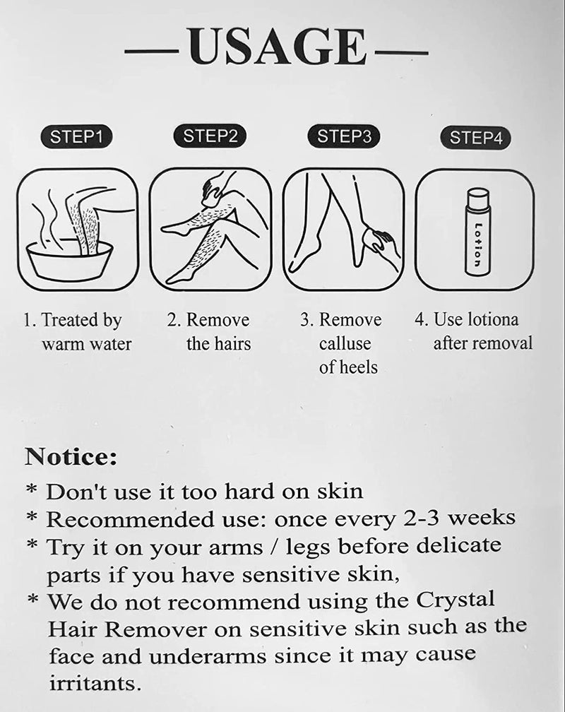 woobles Crystal Hair Eraser for Women and Men, Magic Hair Eraser Crystal Hair Remover, Painless Exfoliation Hair Removal Tool for Arms Legs Back black - Image 4