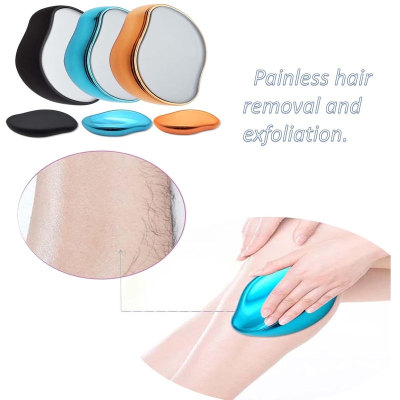 woobles Crystal Hair Eraser for Women and Men, Magic Hair Eraser Crystal Hair Remover, Painless Exfoliation Hair Removal Tool for Arms Legs Back black - Image 5