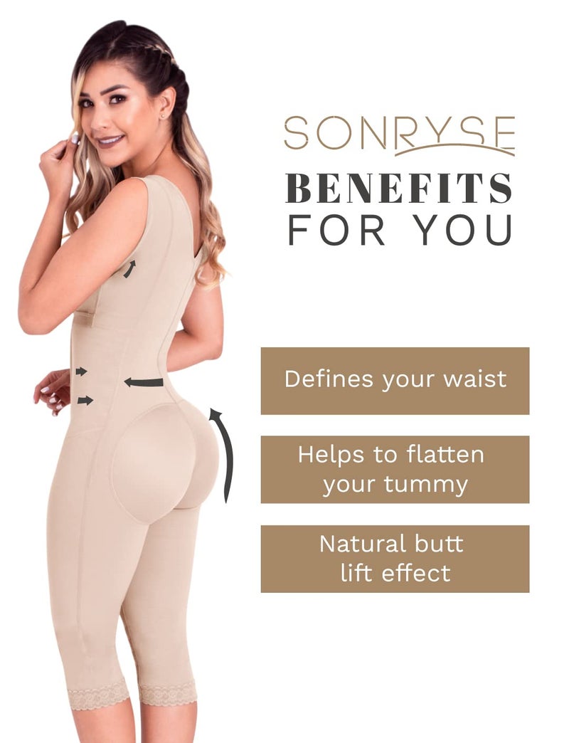 Sonryse 052 Fajas Colombianas Reductoras y Moldeadoras Post Surgery BBL Stage 2 Liposuction Compression Shapewear Bodysuit Garments Mocha 3XL - Image 4