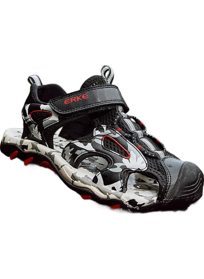 ERKE Kids Outdoor Shoes Children'S Casual Beach Sandals In Black/Gray Size 36 - Image 3