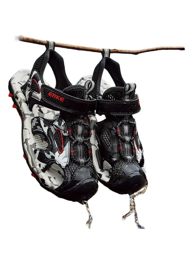 ERKE Kids Outdoor Shoes Children'S Casual Beach Sandals In Black/Gray Size 36 - Image 1