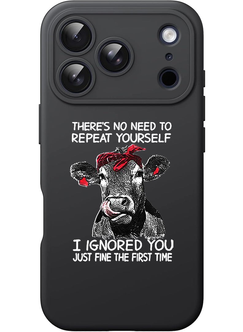 Theodor Protective Slim Fit Case Liquid Silicone Cover with Full Body Protection Anti-Scratch Shockproof Case For Apple iPhone 17 Pro (Black) there is no ned to repeat yourself - White - Image 1