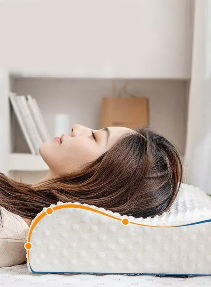 Orthopedic Ergonomic Contour Pillow Memory Foam Pillow for Neck and Shoulders Pain Relief Cervical Support and Comfortable Sleep Ideal for Side Back Stomach Sleepers Cooling Gel Breathable  - Image 4