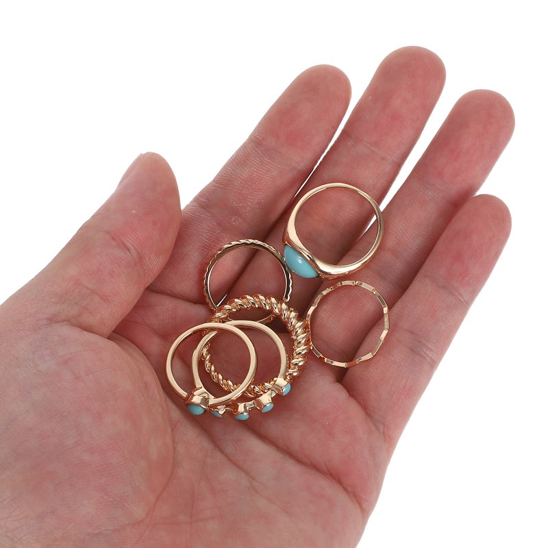 6pcs Boho : Vintage Stackable Set - Authentic Jewelry for Women - Western Style Finger Charm - Image 5