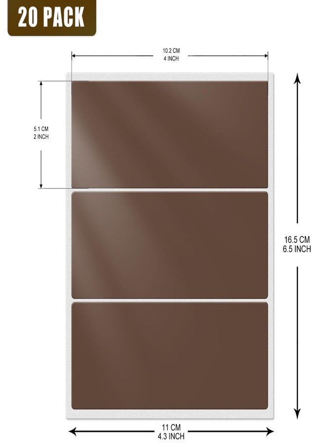 YIKIADA Rectangle Labels 4" × 2" Color Coding Vinyl Stickers Brown 60 PCS - Image 2