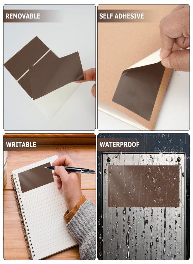 YIKIADA Rectangle Labels 4" × 2" Color Coding Vinyl Stickers Brown 60 PCS - Image 3