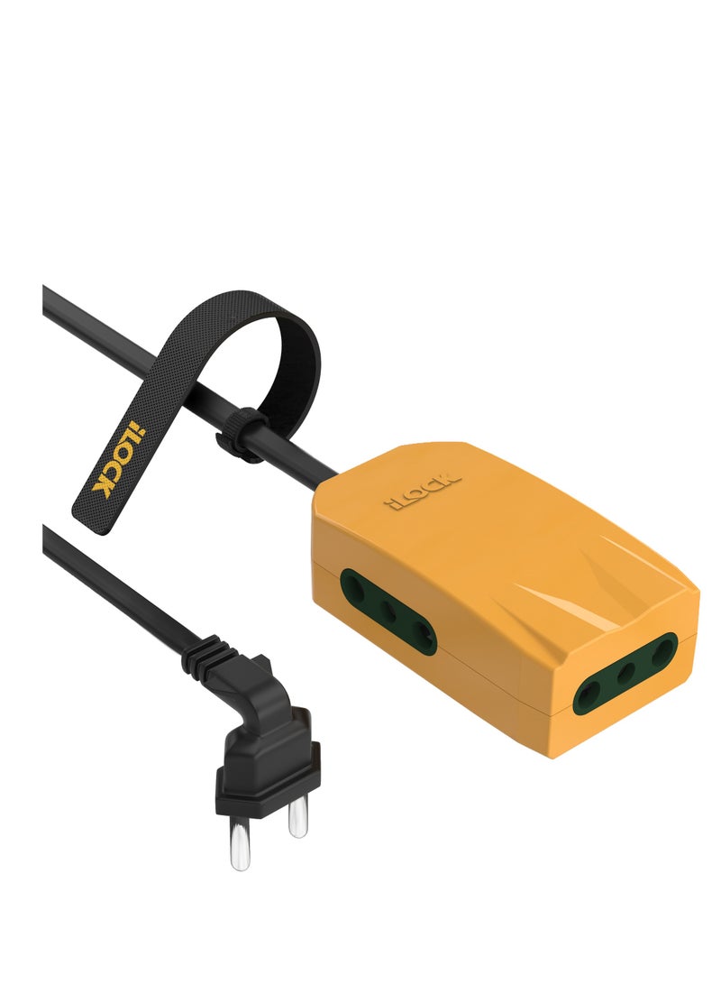 iLOCK Mini Power Strip - 3 Outlets (3 m, yellow) - Image 1