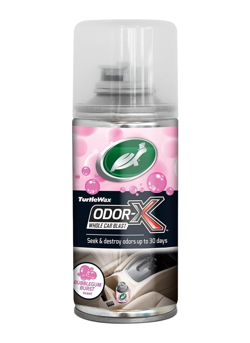 TURTLE Odor X Whole Car Blast Car Odor Remover Seek & Destroy Odors Upto 30 Days 100ml Bubble Gum Burst Scent  - Image 1