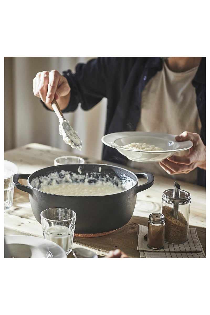 VARDAGEN Casserole with lid, enamelled cast iron matt/black, 5 l - Image 3