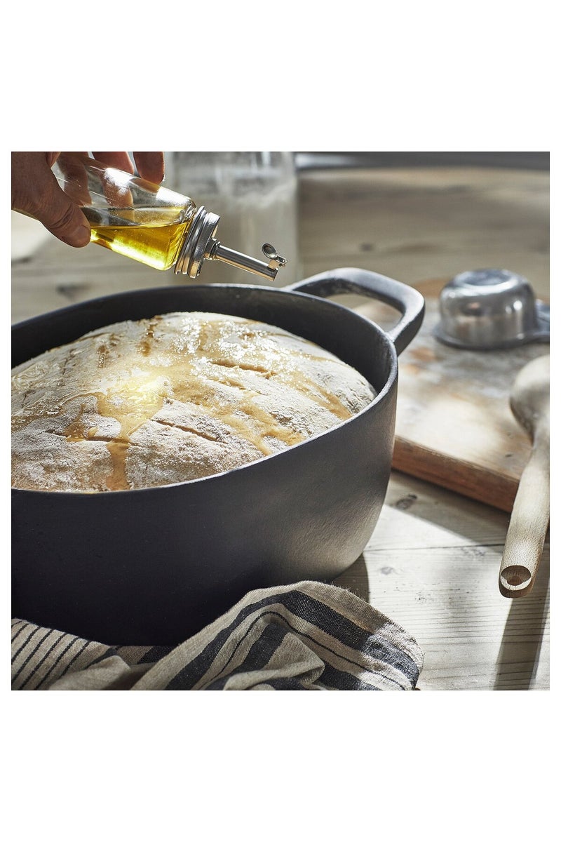 VARDAGEN Casserole with lid, enamelled cast iron matt/black, 5 l - Image 5