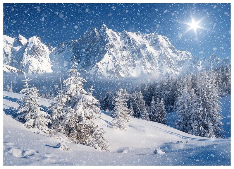 بانر خلفية جبل الثلج وولادا مشهد شتوي 8x6 قدم 12347