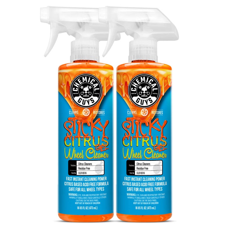 Chemical Guys CLD1051602 Sticky Gel Citrus Wheel Cleaner Gel, (Safe For All Wheel Types) Works on Cars, Trucks, SUVs, Motorcycles, RVs & More, 16 fl oz (2 Pack) - Image 1