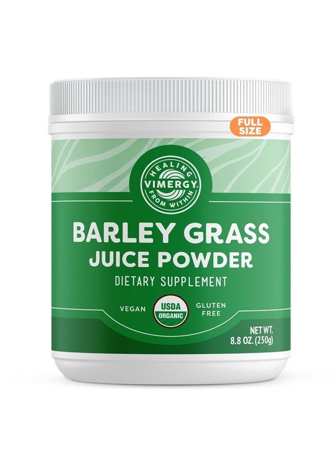 Vimergy Barley Grass Juice Powder – Clean Superfood Formula – Promotes Cardiovascular Health* – Organic, Vegan & Gluten-Free – Regular Size 250g - Image 1