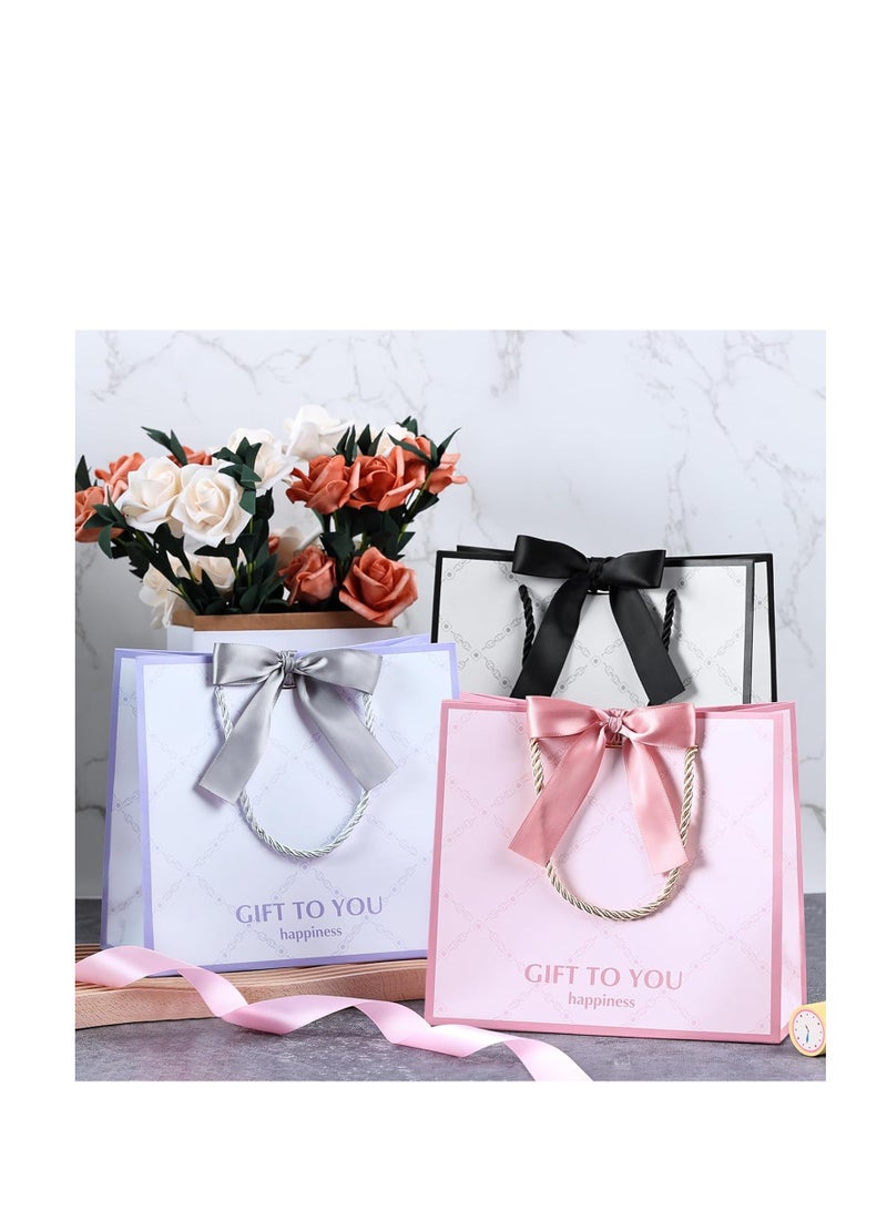SYOSI Gift Bags with Bow Ribbon 4 Pcs Medium Paper Gift Bag Present Bags with Handles for Women Girls Birthday Bridesmaid Valentines Wedding Party  - Image 5