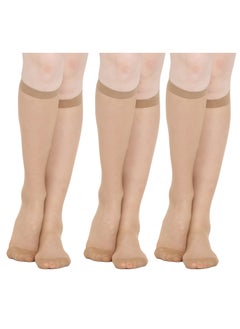 BYC WOMEN'S KNEE HIGH STOCKING (PACK OF 3) - FREE SIZE - COFFEE  - Image 1