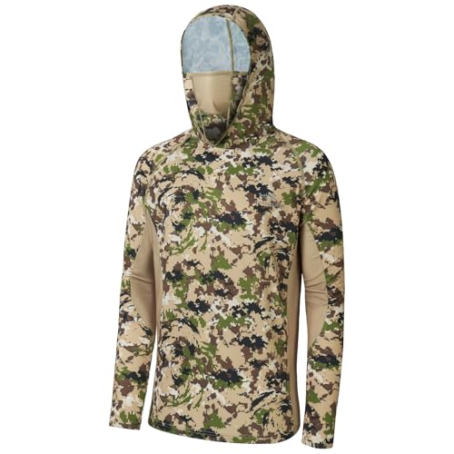 BASSDASH UPF 50 Mens Hunting Shirts with Mask Long Sleeve Camo Fishing Hoodie - Image 1