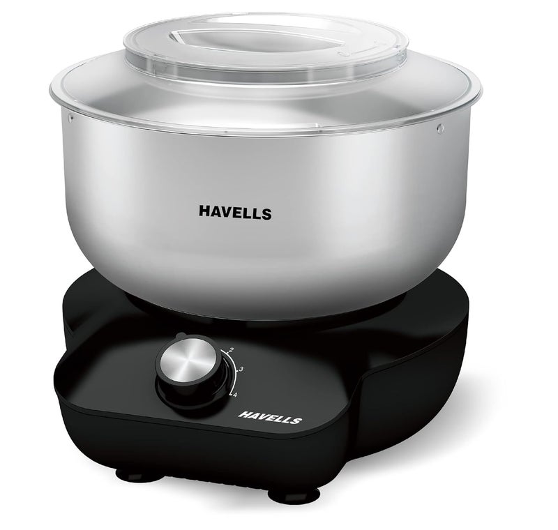 Havells Havells Hygiene Grande Atta Kneader Dough Maker with 5L SS Bowl Up to 1 KG Dough Maker 4 Speed Aluminium Dough Hook Transparent Anti Splatter Lid with Lock Hands Free Operation 2 Yr Warranty  - Image 1