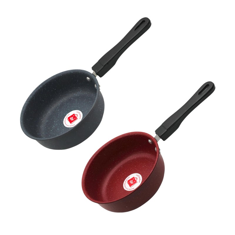 LAZYwindow Nonstick Baby Sauce Pan/Frying Pan 17cm Dia Pack of 2 - Image 1