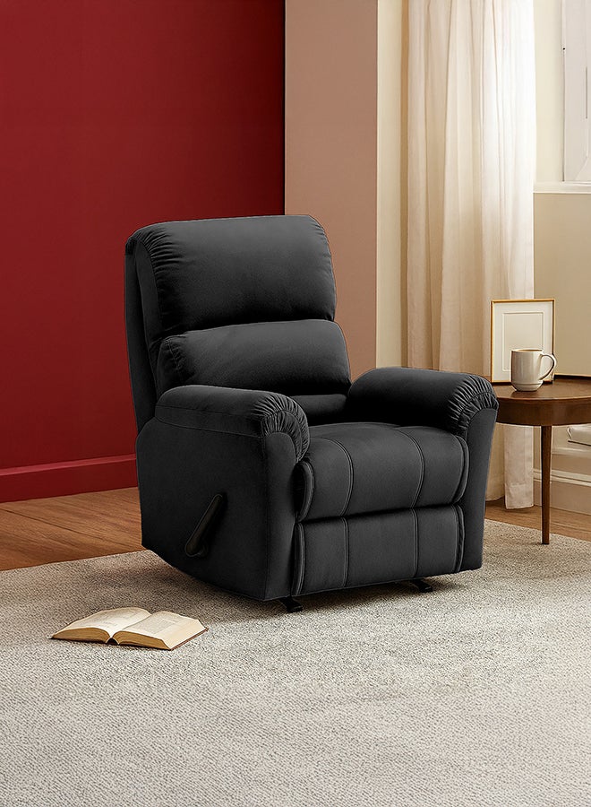 BACK COMFORT ChillSeat | Velvet Recliner Chair - Black - 82×83×105 cm - Image 1