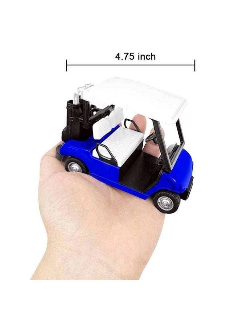 Premium Blue Golf Cart Mini Toy – Die-Cast Model Vehicle with Dual Golf Bags and Detailed Interior - Image 2