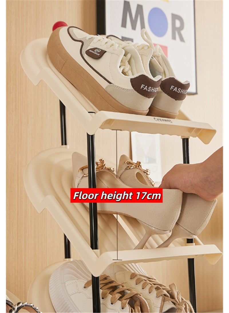 6-Tier Shoe Rack, Freestanding Vertical Shoe Storage Organizer, Large Capacity Shoe Shelves for Entryway and Closet, Easy Assembly and Space-Saving, 26.5*28*126cm (White) - Image 4
