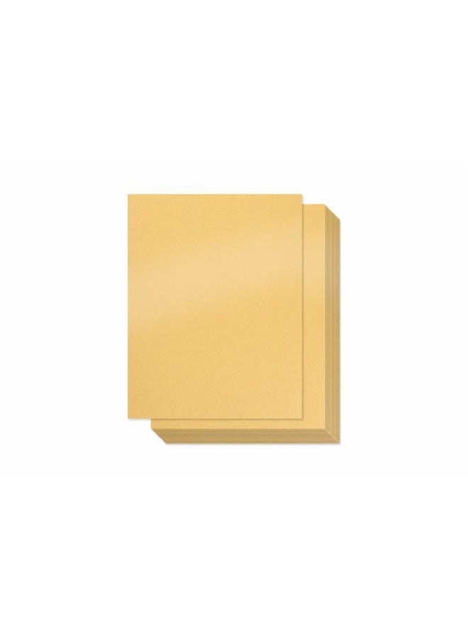 Bubbley Gold Shimmer Paper - 100-Pack Metallic Cardstock Paper, 92 lb Cover, Double Sided, Printer Friendly - Perfect for Weddings, Birthdays, Craft Use, Letter Size Sheets, 8.5 x 11 Inches - Image 1