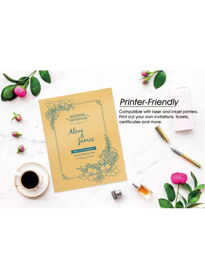 Bubbley Gold Shimmer Paper - 100-Pack Metallic Cardstock Paper, 92 lb Cover, Double Sided, Printer Friendly - Perfect for Weddings, Birthdays, Craft Use, Letter Size Sheets, 8.5 x 11 Inches - Image 3