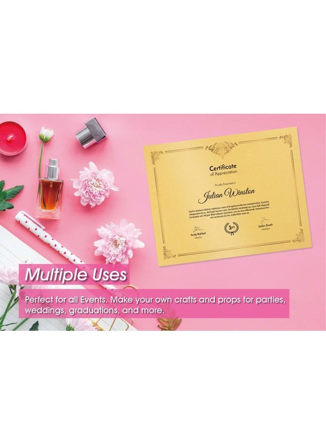 Bubbley Gold Shimmer Paper - 100-Pack Metallic Cardstock Paper, 92 lb Cover, Double Sided, Printer Friendly - Perfect for Weddings, Birthdays, Craft Use, Letter Size Sheets, 8.5 x 11 Inches - Image 2