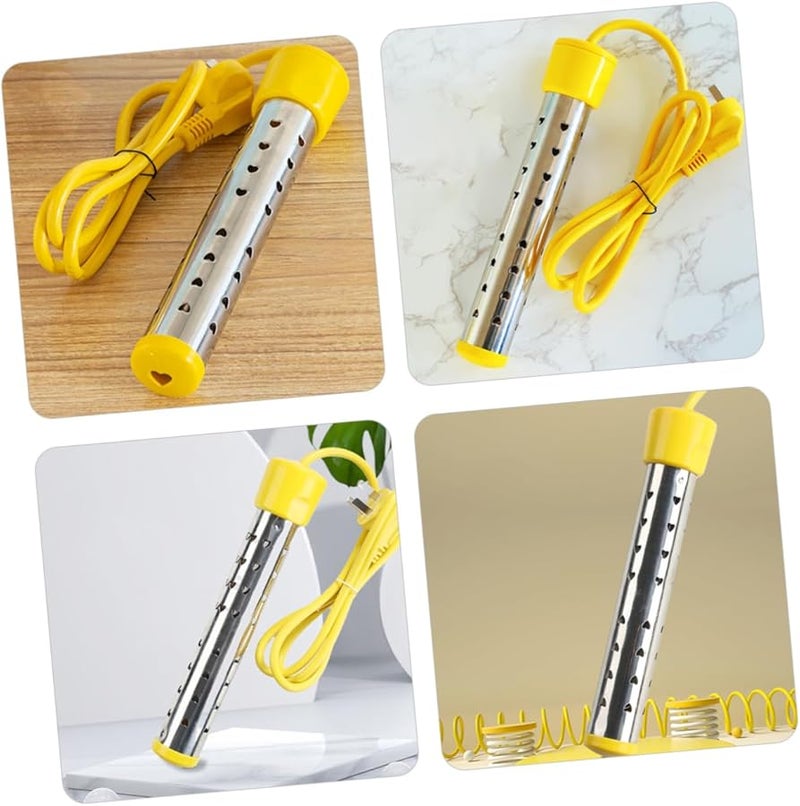 سخان مياه غاطس من الفولاذ المقاوم للصدأ 1500 واط، كهربائي محمول مع إيقاف تلقائي لاستخدامه في التخييم والاستحمام والمكتب - Image 5