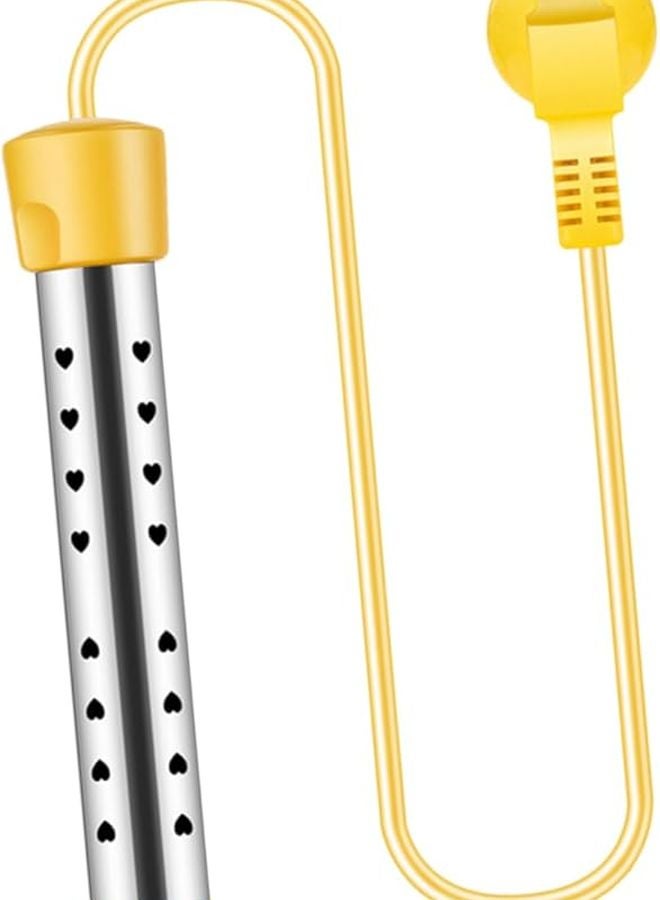 سخان مياه غاطس من الفولاذ المقاوم للصدأ 1500 واط، كهربائي محمول مع إيقاف تلقائي لاستخدامه في التخييم والاستحمام والمكتب - Image 1