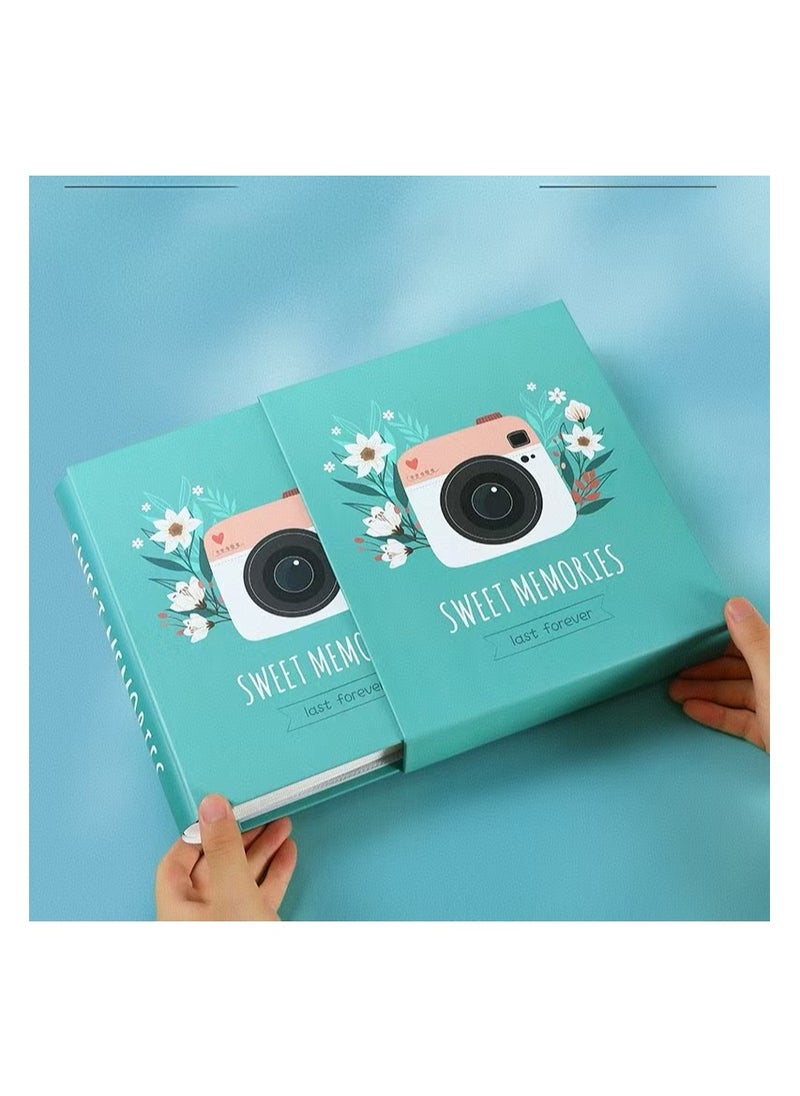 DELGREEN 200 Pockets Foil Stamping Photo Album for 6 Inches Photos Portable Photo Album for Family Wedding Boys Girls  - Image 2