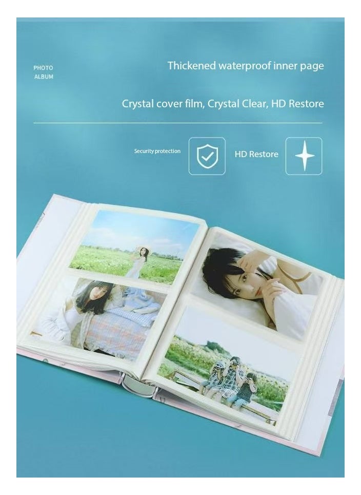 DELGREEN 200 Pockets Foil Stamping Photo Album for 6 Inches Photos Portable Photo Album for Family Wedding Boys Girls  - Image 5