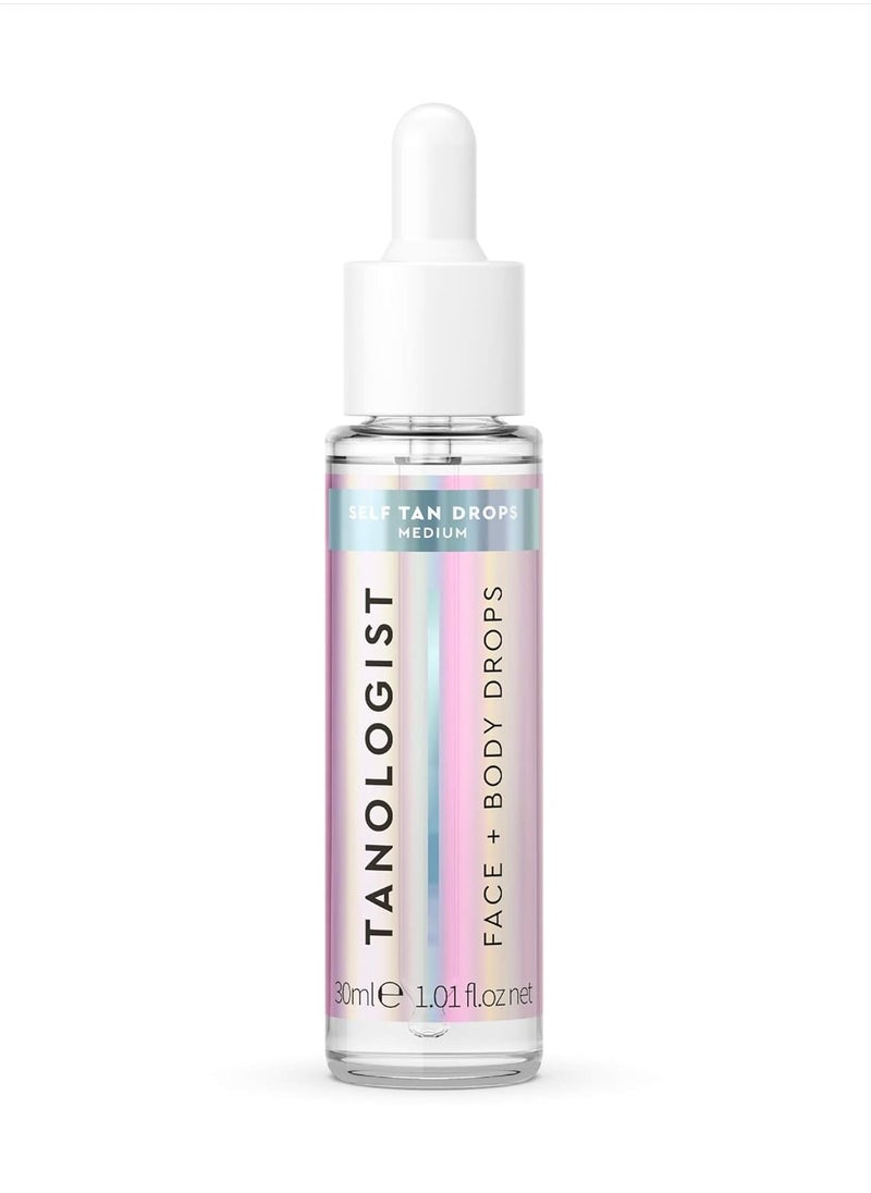 Tanologist Tanologist Face and Body Self Tan Drops, Medium - Bronzing Drops - Illuminating Self Tanning Drops, Natural Ingredients & Vegan - 1.01 Fl Oz  - Image 1