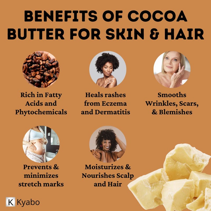 Kyabo 100% Pure and All Natural Cocoa Butter - 3lb - Food Grade - great for making lip balm, cream, hair products, candle, hair removal and craft projects - Made with Organic Cacao - Image 5