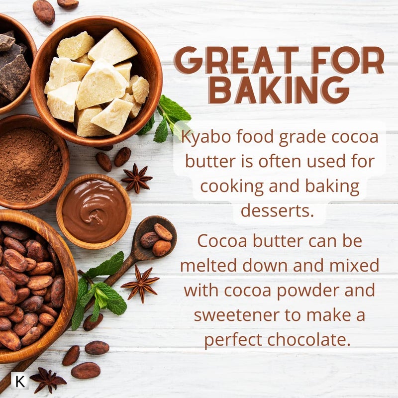Kyabo 100% Pure and All Natural Cocoa Butter - 3lb - Food Grade - great for making lip balm, cream, hair products, candle, hair removal and craft projects - Made with Organic Cacao - Image 4