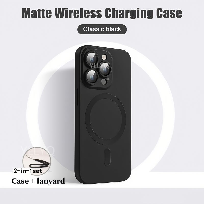 Pink Matte Magnetic Phone Case Set With Lanyard for iPhone 16 Pro - Image 3