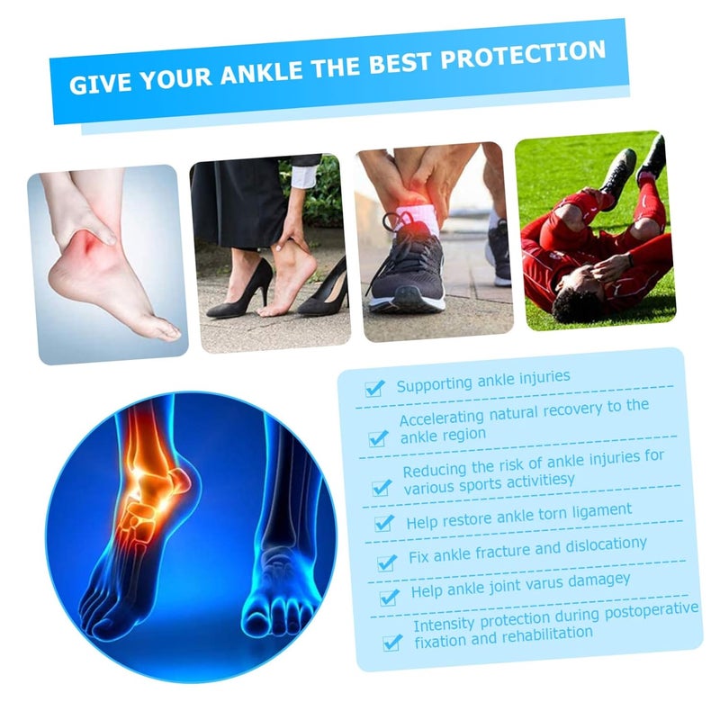 SAFIGLE قطعتان دعامة الكاحل قابلة للتعديل جبيرة ضاغطة للوقاية من الإصابات - Image 3