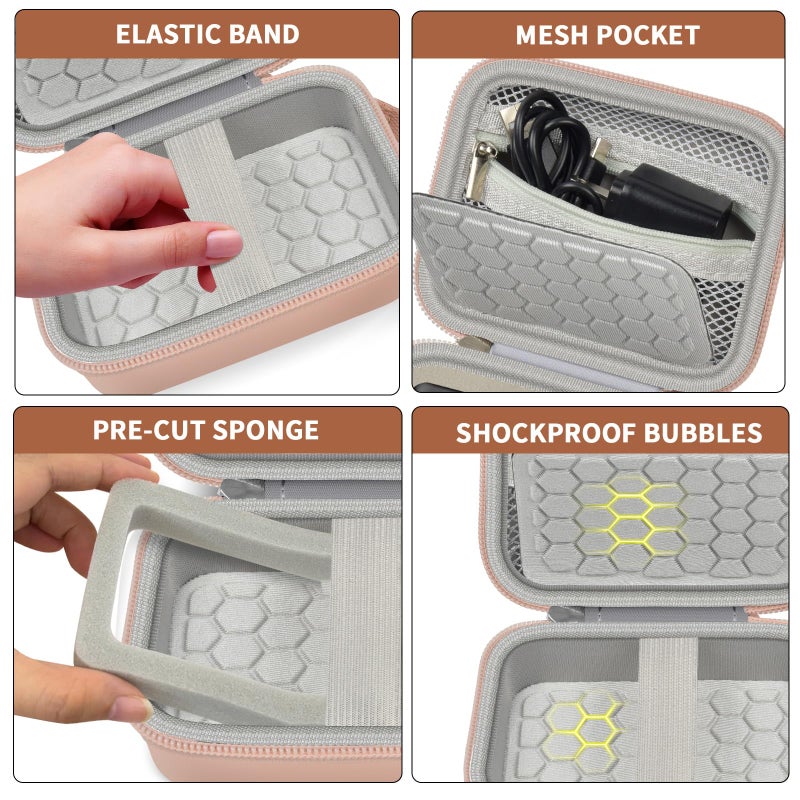 Comecase Carrying & Protective Case for Digital Camera, AbergBest 21 Mega Pixels 2.7" LCD Rechargeable HD/Kodak Pixpro/Canon PowerShot ELPH 180/190 / Sony DSCW800 / DSCW830 Cameras for Travel - Rose Gold - Image 4