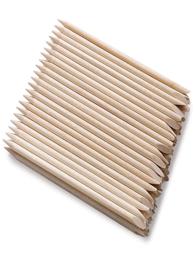 KIRA Wooden Nail Sticks, Multi-Functional Double Heads Cuticle Pusher Wood Sticks Remover Manicure Pedicure Tool For Women (Beige) (Pack Of 24) - Image 1