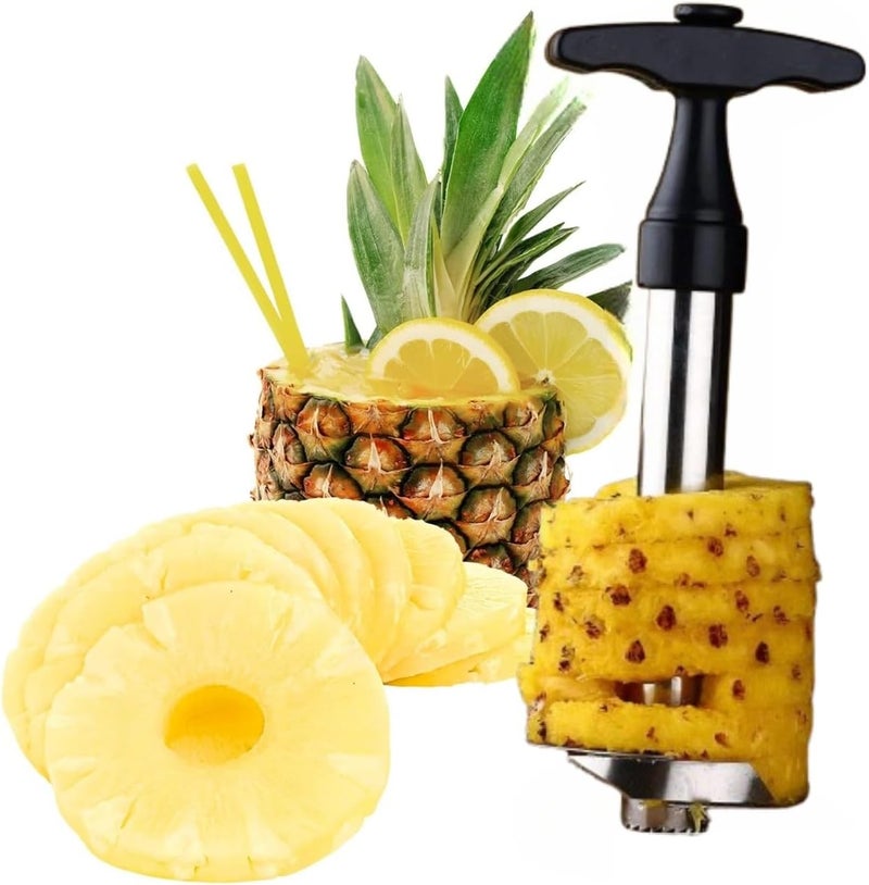 Helimix Stainless Steel Pineapple Slicer Cutter, Pineapple Seed Clip Eye Remover, Deseeding Gadget Corer and Slicer Tool Combo. - Image 2