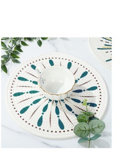 Excefore 4 Pack Round Placemats, Heat Resistant Non Slip Woven Table Mats, Cotton Rope Woven Place Mats, Suitable for Home Party Wedding Restaurant (30cm  - Image 2