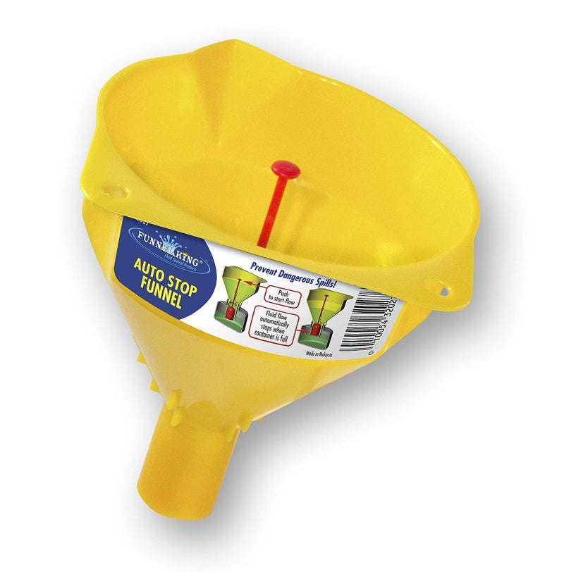 Wirthco 32027 Funnel King Auto Stop Polypropylene Funnel, 16 Oz, Yellow - Image 1